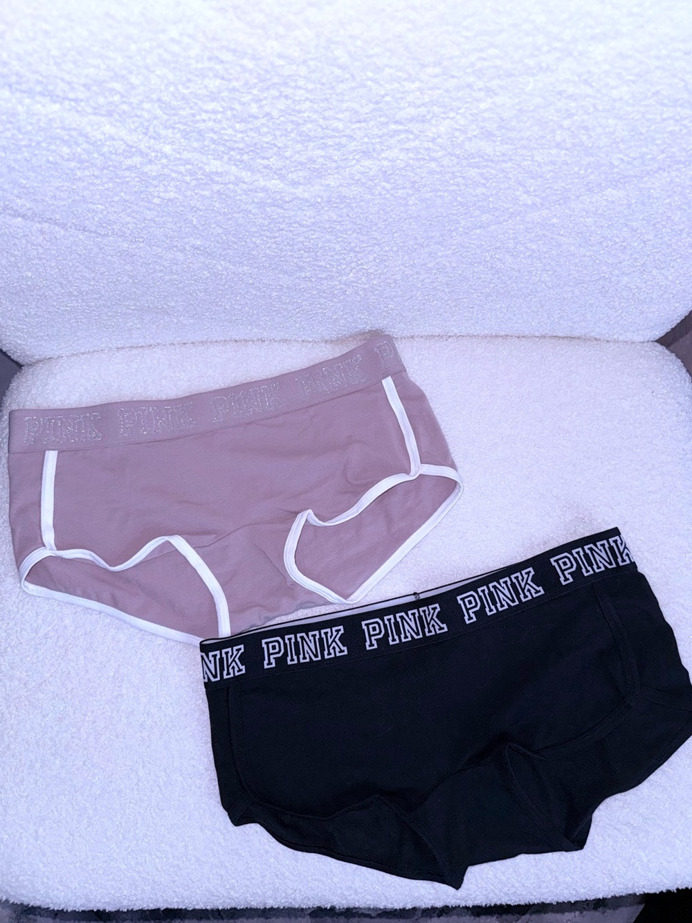 Victorias Secret Pink boyshort panties Large NWT original y2k logo waistband